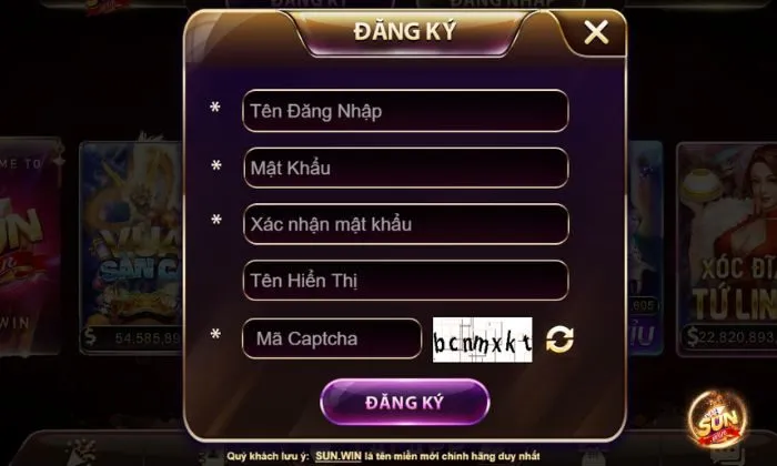 Đăng ký ngay Sunwin để chơi Xèng 777