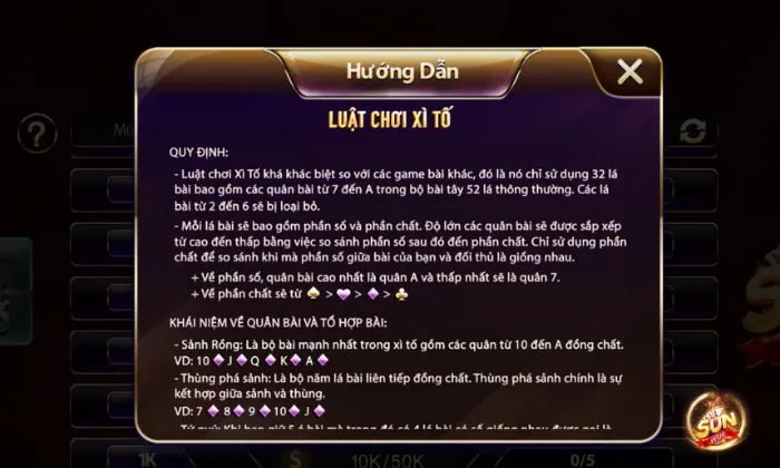 Xì Tố Sunwin Luật chơi Xì Tố tại Sunwin dễ hiểu